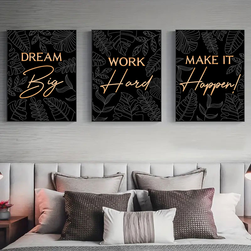 Home Office Room Inspiration - 現代のインスピレーション引用キャンバスアートシンプルなファッション装飾ポスタープリントリビングルームベッドルームホームオフィス装飾