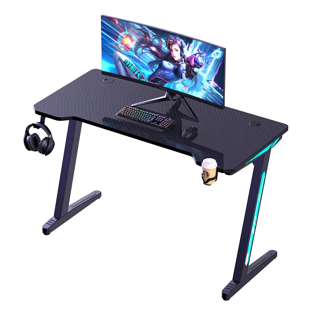 Home Office Work Table - Z型ゲーミングデスク 47インチ コンピューターゲーミングデスク ホームオフィス 省スペースワークステーションテーブル 男性の遊びや仕事に最適