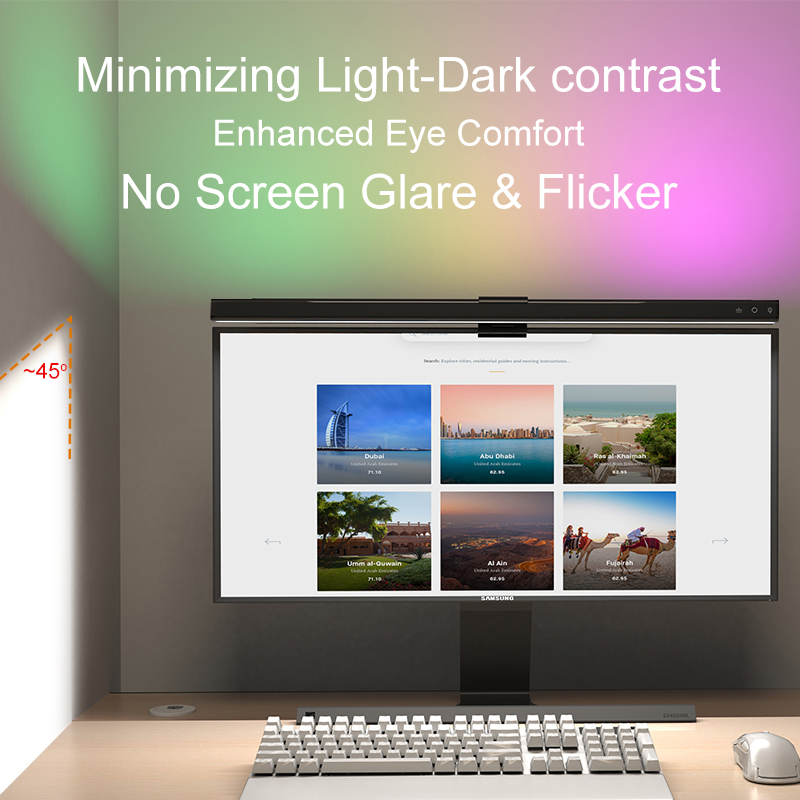 60/80 センチメートル RGB ライト LED モニター - Home Office Work Table のレビューと価格