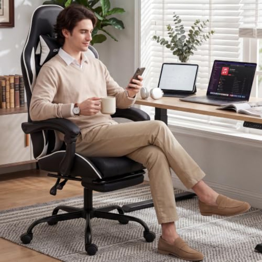 フットレスト付きゲーミングチェア。人間工学に基づいたデザイン - Ergonomic Office Chair のレビューと価格