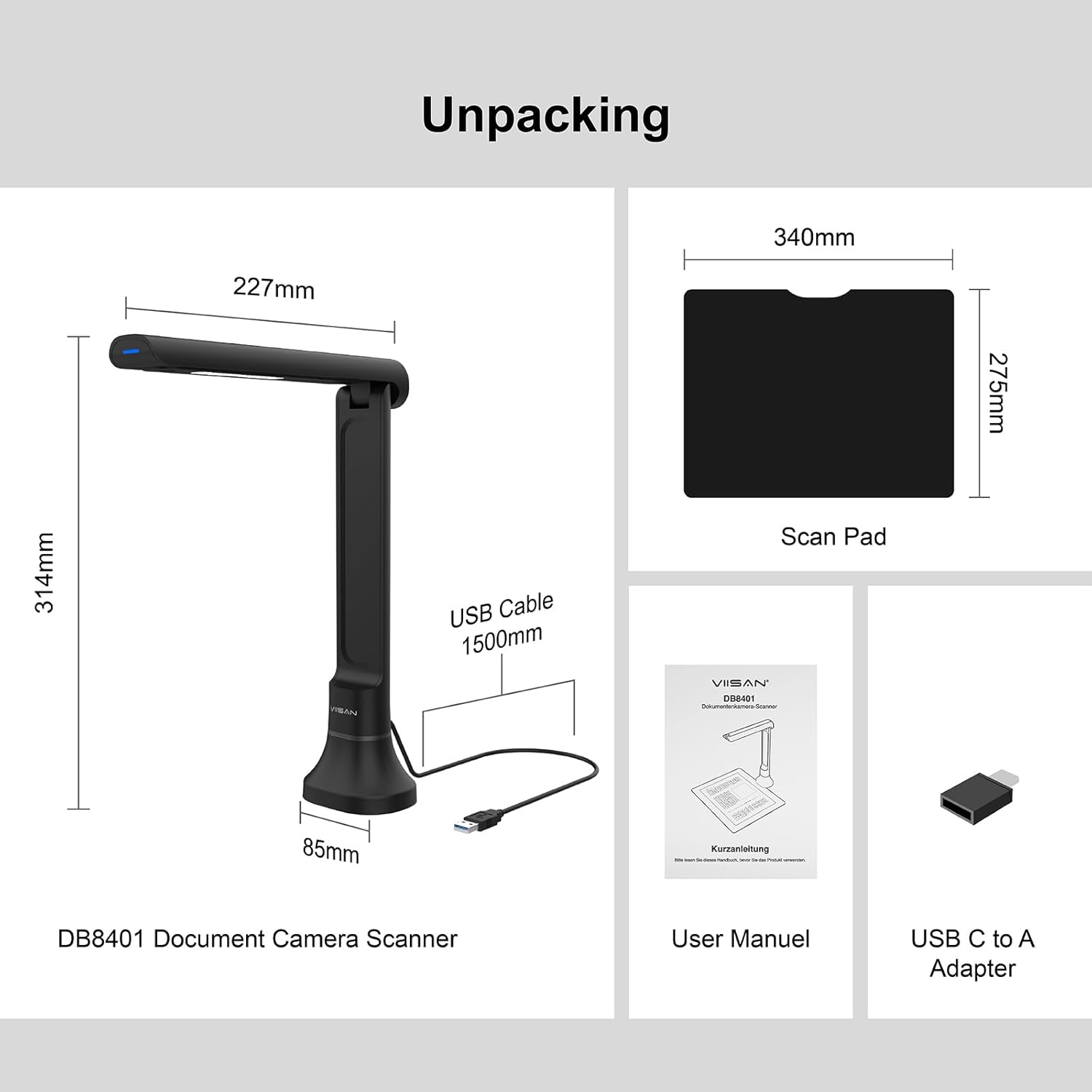 VIISAN DB8401 16MP ドキュメントカメラ オ - Document Scanner Portable のレビューと価格