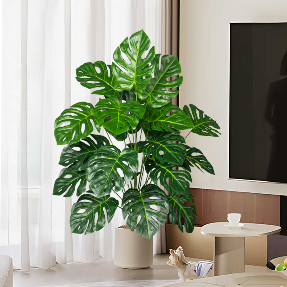 70-100 センチメートル人工モンステラツリー偽ヤシの植物 - Home Office Layout のレビューと価格