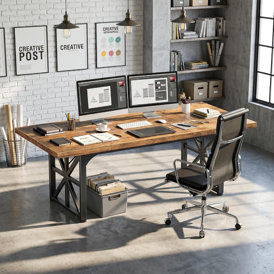 71インチのエグゼクティブデスク。自宅での仕事に最適な大型オ - Home Office Work Table のレビューと価格